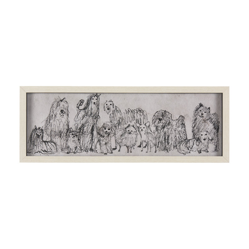 Croquis de chat par Studio, reproduction d'art encadrée à la main avec passe-partout, Three Buddies