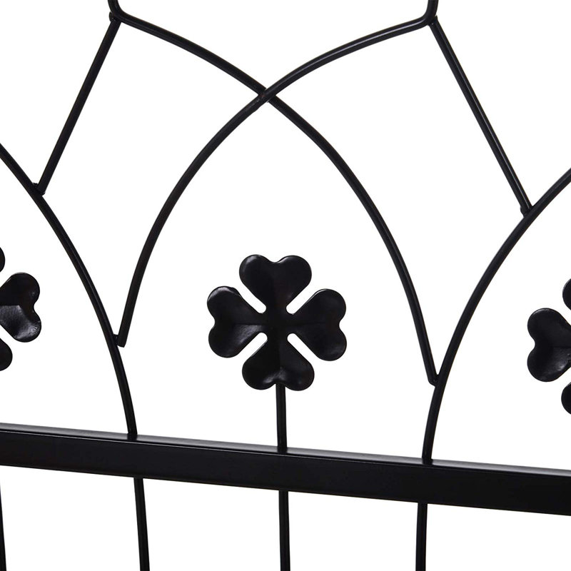 Tawanna 131cm W x 49cm D Metal Arbour Gate with Gate in Black