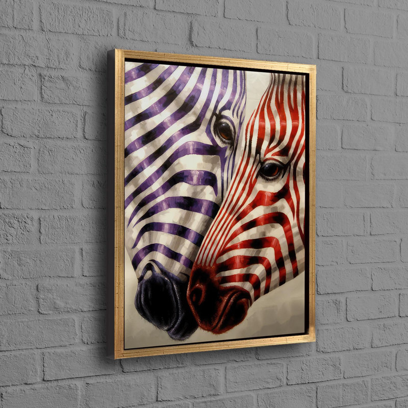 Personalized Family of Zebras Wall Art Canvas for Living Room Decor Perfect as a Unique Gift, 30 cm H x 20 cm W, Gold