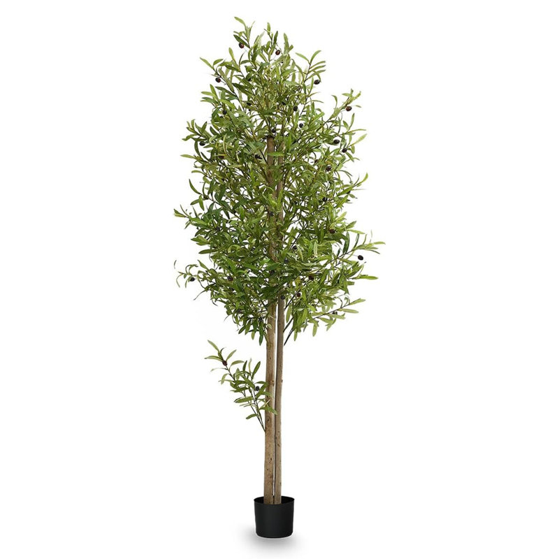 Primrue Artificial Olive Tree 6 Feet Tall Potted Home Decoration, 71 Inches