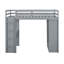 Lit mezzanine simple avec grandes tablettes, bureau et lumière DEL, gris-660476635-660476636