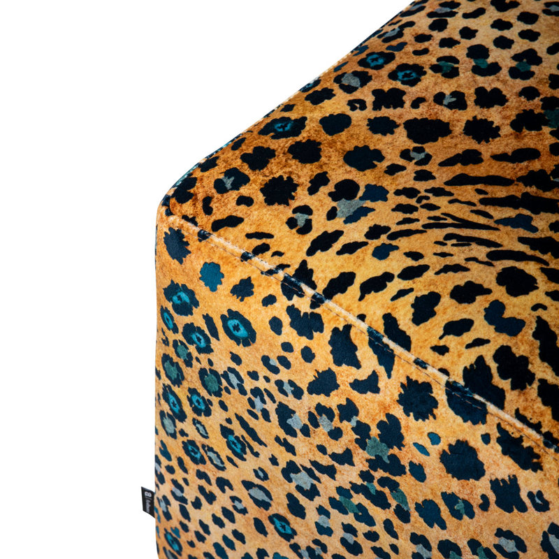Cube Ottoman - Safari Spot - Velvet, Midnight