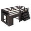 Lit mezzanine simple bas avec commode 3 tiroirs et rangement sous le lit-714220110