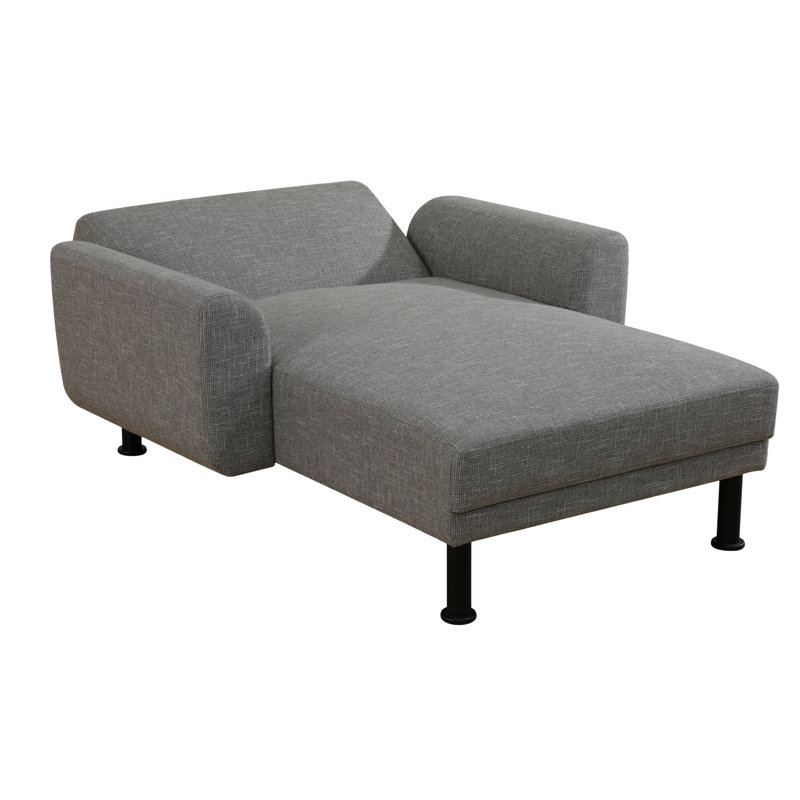 Chaise longue rembourrée Tarianna, Lin gris