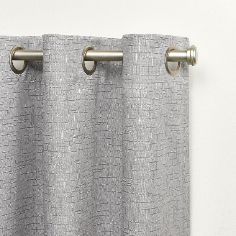 Aasiya Semi Sheer Curtain Pair, Gray, 54" W x 96" L
