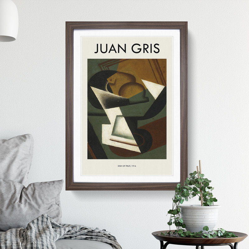 Cafeteria by Juan Gris - Picture Frame Art Prints, 48cm H x 36cm W x 2cm D, Walnut
