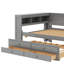 Full Size Daybed With Drawers,Trundle,Charging Station,LED Light,Desk And Cabinet-1774647090