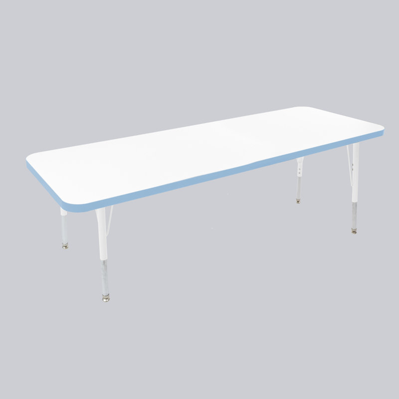 Table rectangulaire d'activités thermofusionnées avec pieds réglables et pivotants standard, H 30 po x l 24 po x P 60 po