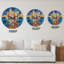 Voilier coloré sur fond bleu - horloge murale nautique et côtière-109145018