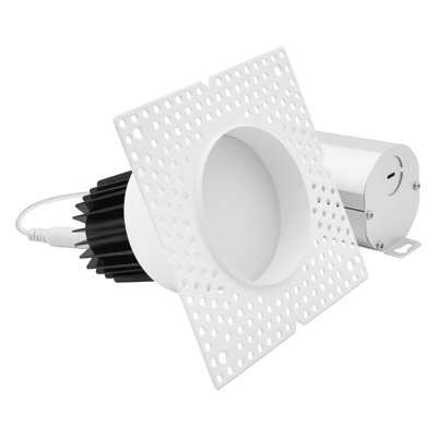 Projecteur à DEL 3 pouces sans cadre LUXRITE, avec fonction de verrouillage et de verrouillage, sélectionnable 5CCT, 15 W, 950LM, CRI90, double gradation, 120 à 277 V, homologué ETL, homologué pour l'humidité
