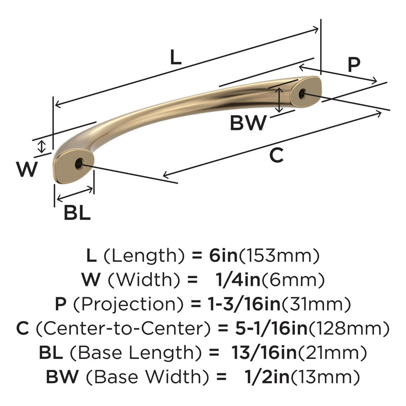 Vaile Centre-to-Centre Cabinet Pull - 10 Pack, 5 1/16", Champagne Bronze