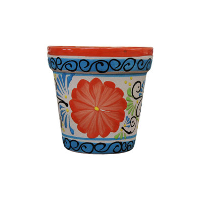 Talavera Tierra Luz Garden Vase #22 Small Glazed Ceramic Urn Planter - Indoor Outdoor