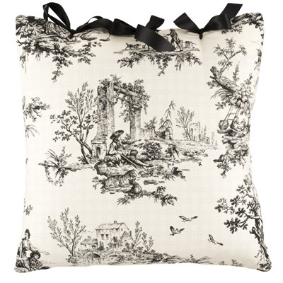  Ribbon Tie Cotton Throw Pillow