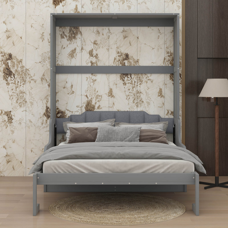 Grand lit escamotable avec coussin Murphy, Gris