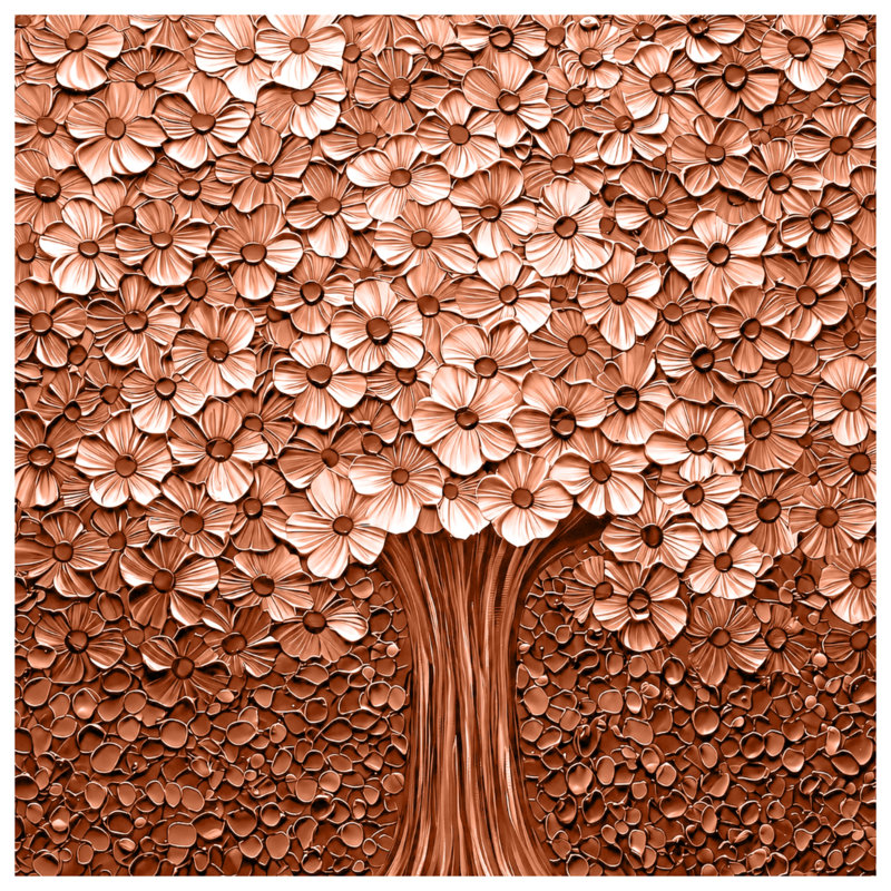Tapisserie murale bronze bronze, H 50 po x l 60 po avec 4 œillets