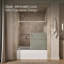 Elate Sliding Bath Door, 56-3/4-In H X 56-1/4 - 59-5/8-In W With Heavy 5/16-In Thick Crystal Clear Glass With Privacy Band-213490204