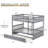Full Over Full Solid Wood Bunk Bed With Trundle&Ladder, Convertible to 2 Full Size Beds-1180715797