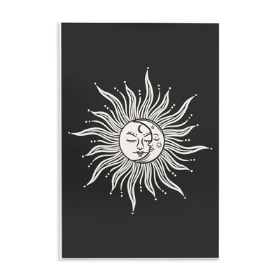 Celestial Sun on Black Wall Plaque Art by JJ Design House LLC