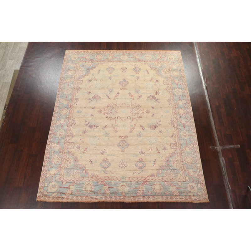Tapis turc Oushak à teinture végétale noué à la main 8 x 10