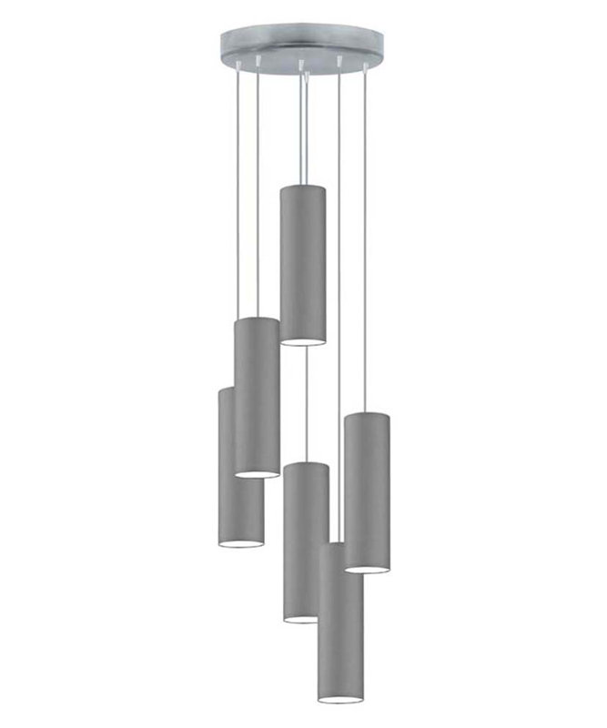 Denegal 6 - Light Cluster Pendant, Grey, Grey