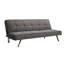 Futon en tissu gris, structure en métal avec pieds en acier inoxydable, hauteur de 28,32 po, et futon polyvalent, largeur de 32,22 po, détente confortable