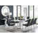 Alezzo Modern High Gloss Extendable Dining Table Set with 8 Soft Touch Faux Leather Dining Chairs
