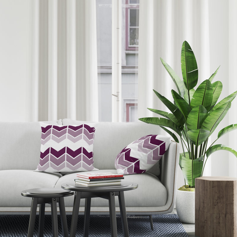 Housse et insert de coussin décoratif carré en polyester Chevy, L 17 po x H 17 po, Mauve