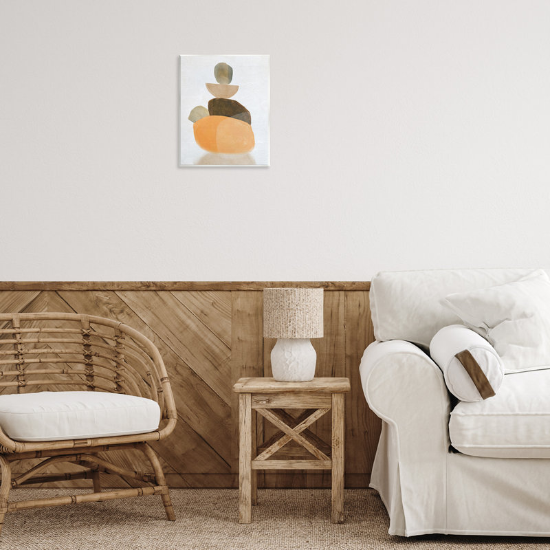 «Stacked Rocks Neutral Tones», art mural sur bois par Carol Robinson