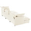 Élégant 3 avec 3 repose-pieds, chenille crème, idéal pour le salon Home Cinéma confortable en chenille, assise