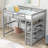 Arris Solid Wood Loft Bed with Bookcase by Harriet Bee-140602794-140602796