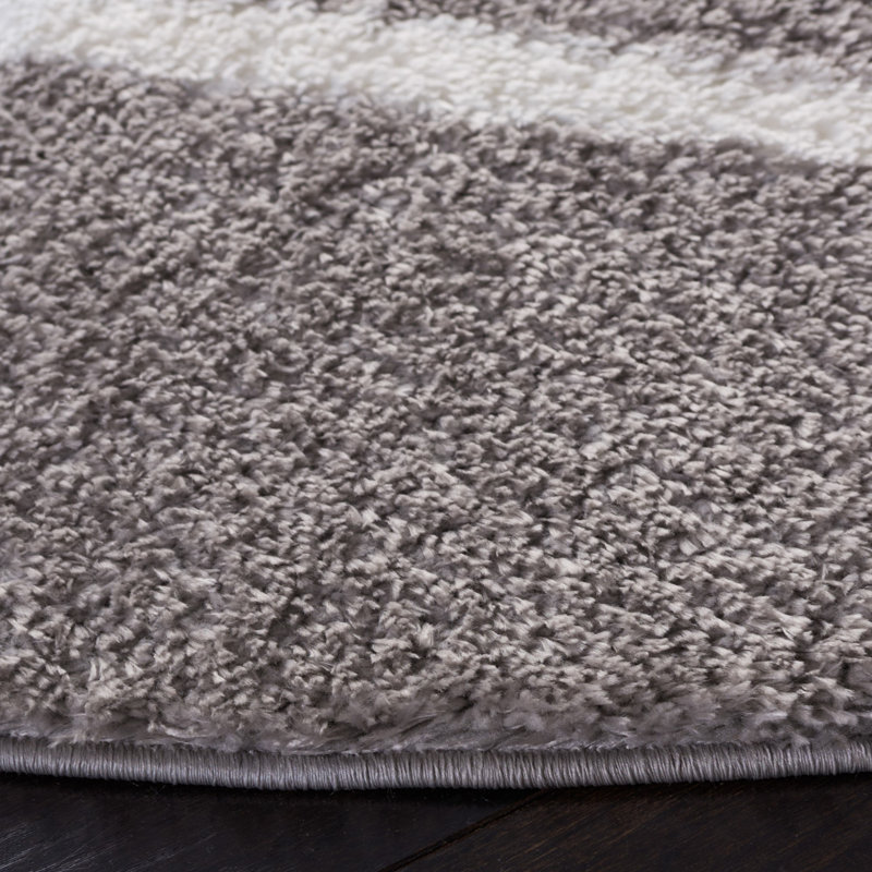Tapis géométrique gris / blanc, Rectangle 8 pi x 10 pi