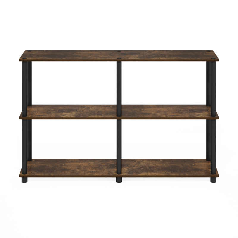 Asid Etagere Bookcase, Amber Pine/Black