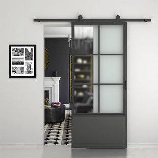 84'' Glass without Installation Hardware Kit Barn Door