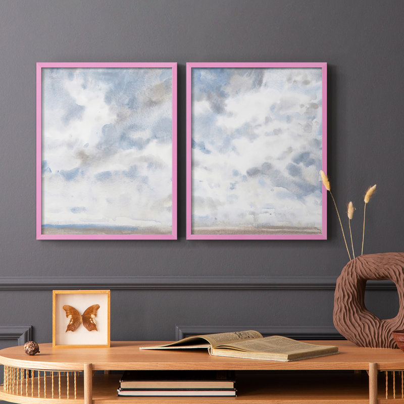 Bleu ciel III - reproduction encadrée de qualité supérieure - prête à être accrochée - aucun clou requis - aucun clou requis