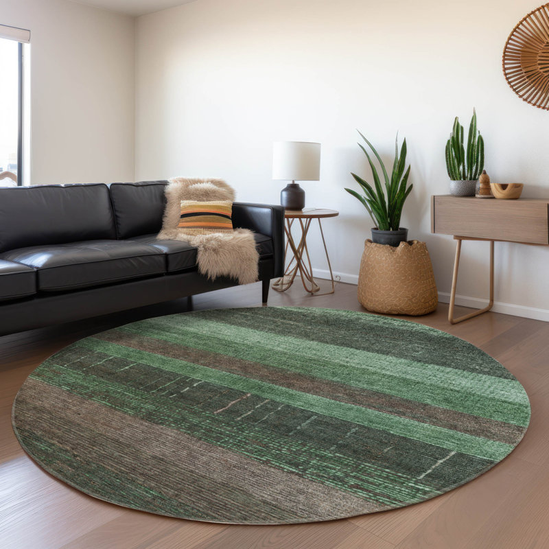 Tapis intérieur / extérieur vert Ashuryn, 8 pi x 8 pi