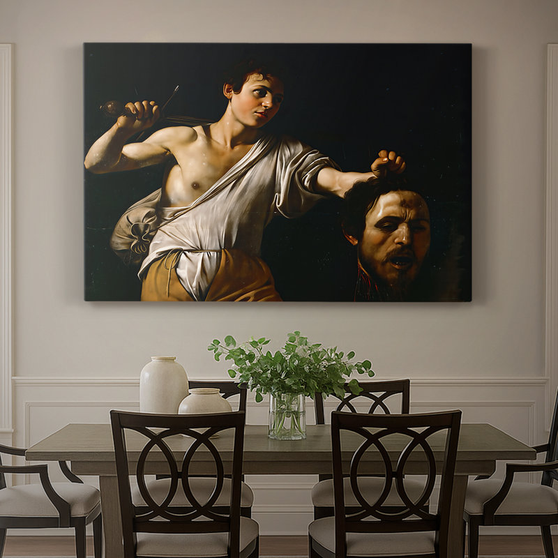 David avec la tête de Goliath (version de Vienne) - Toile tendue Caravaggio-Gallery - c. 1607, 40 x 60