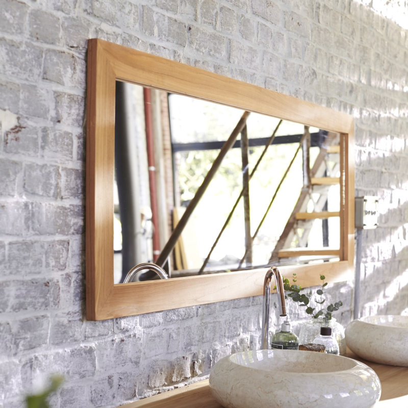 Tona Rectangle Solid Wood Mirror, 23.62" x 62.99"