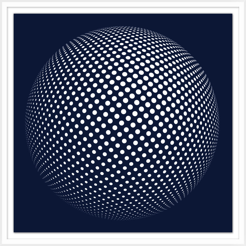 «Marine Sphere», reproduction d'art encadrée sur verre 2 po