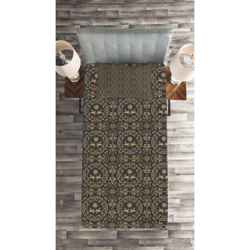 Traditional Polyester Coverlet, Twin Bedspread + 1 Sham