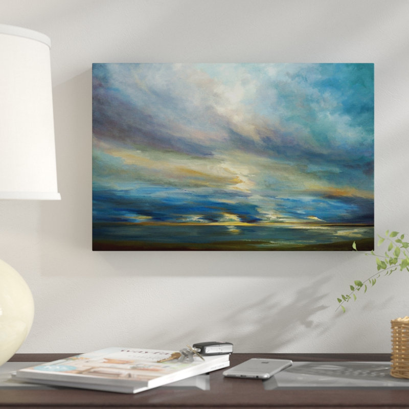 « clouds on the bay i », impression sur toile, H 18 po x l 26 po x P 1,5 po, Pas de tapis, Toile tendue