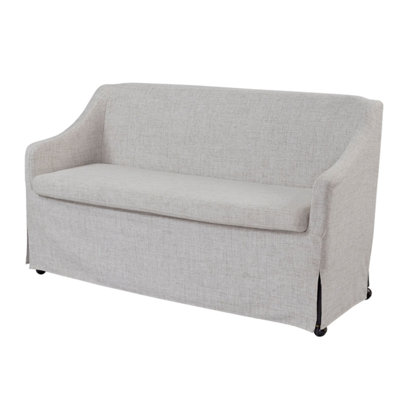 Dana Heights 60" Slipcovered Dining Settee with Casters & Upholstered Cushion