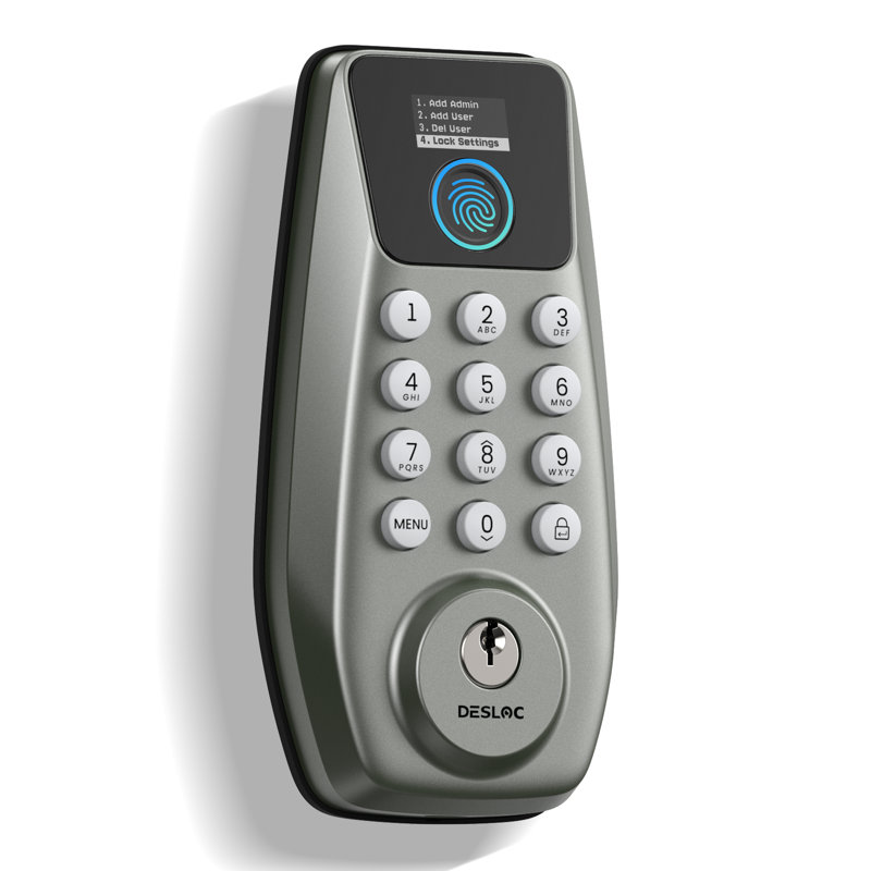 Nova Touch Desloc Fingerprin Keypad Smart Lock With Access Screen, Nickel