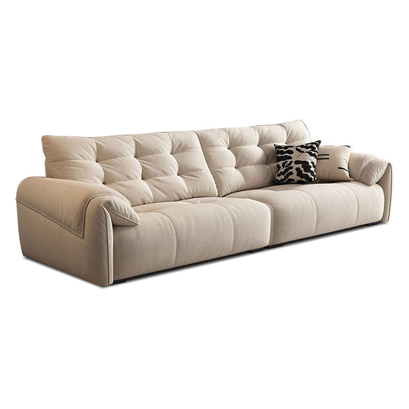 Canapé modulaire en polyester clair kaki clair, H 35,83 po x l 122,05 po x P 41,34 po, Kaki pâle