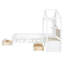 Lit simple avec canapé rembourré, station de charge, chargeur sans fil, tablettes de rangement et 2 tiroirs, blanc-1810914233