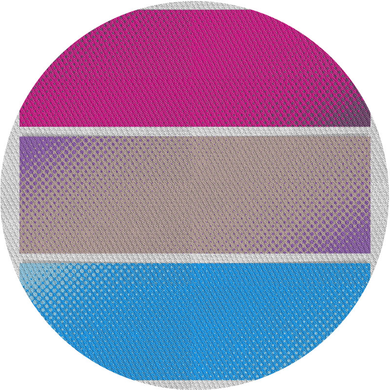 Tapis motif rose/gris/bleu Peddie, Rond 6 pi
