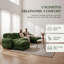 Canapé modulaire en U plissé en U avec 2 repose-pieds, canapé 4 places avec siège ergonomique en mousse haute densité, accoudoirs arrondis arrondis et 2 coussins décoratifs-1370750898