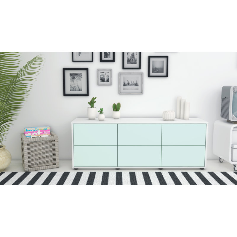 Wunderlich Unfinished TV Stand for TVs up to 60, Light Blue / Matte White