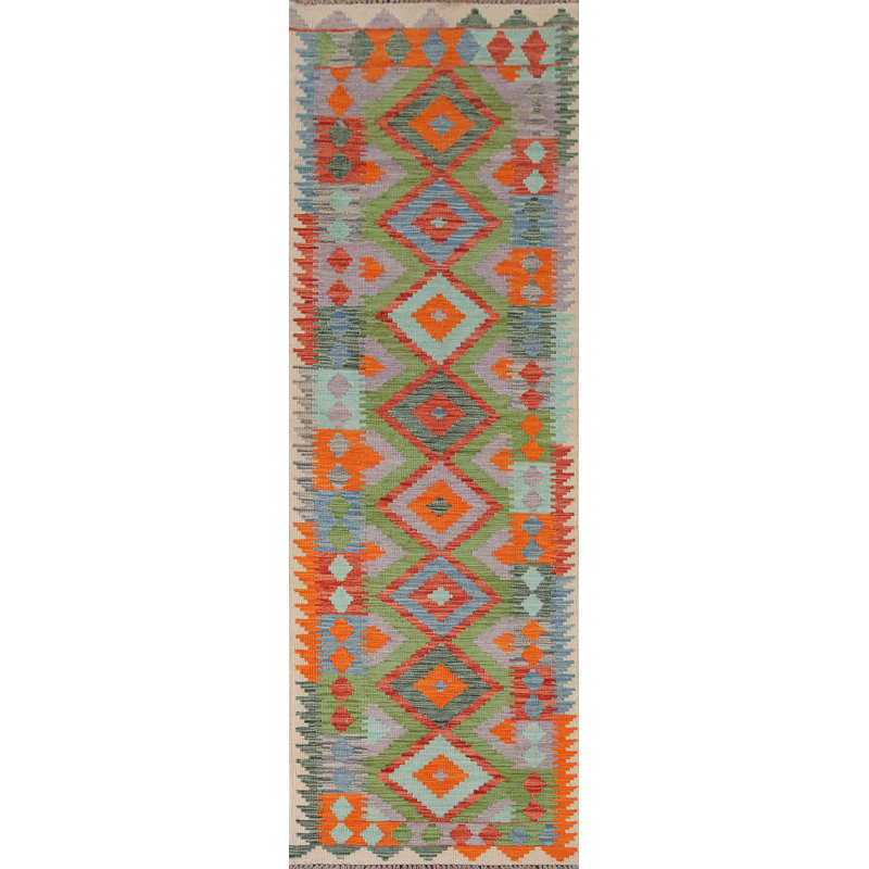 Geometric Kilim Oriental Runner Rug 3x10