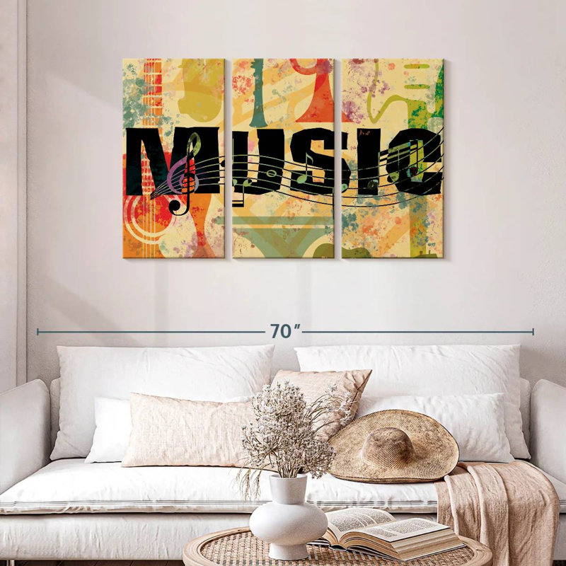 Collage de musique rétro Abarca, H 28 po x l 45 po