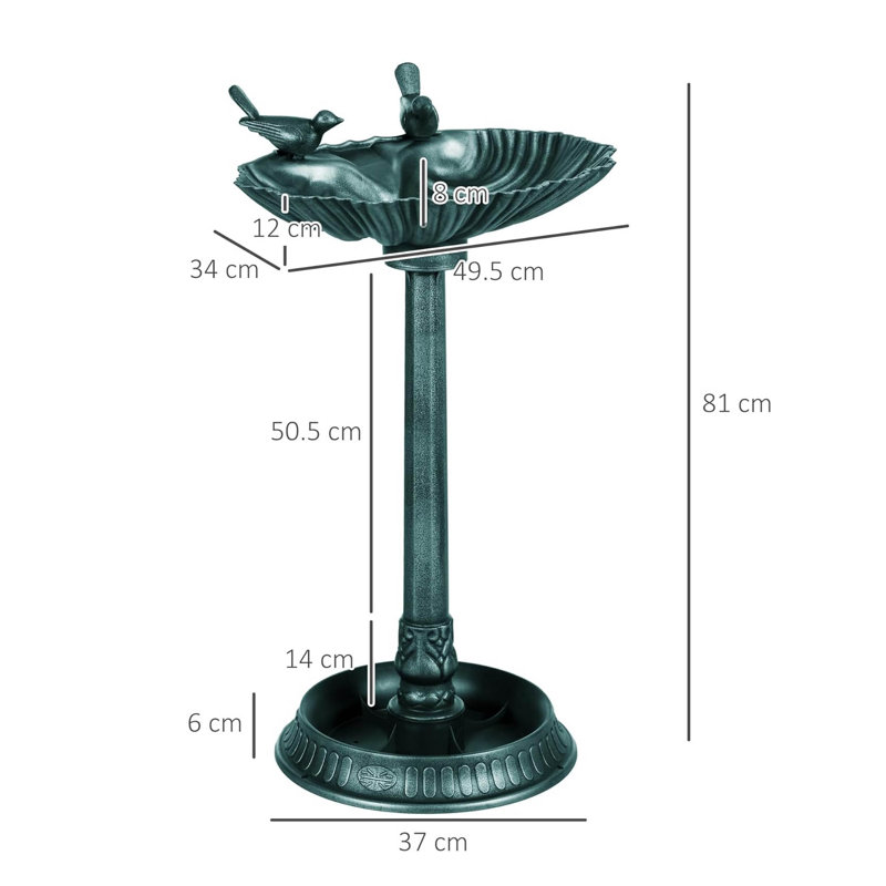 Plastic Birdbath, Green